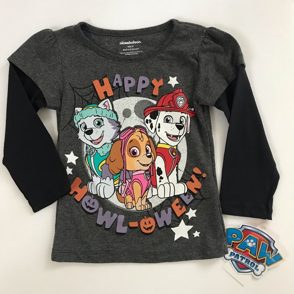 Paw Patrol Halloween 2T Long Sleeve Tee Girl